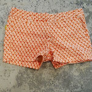 Orange Patterned Women's Shorts